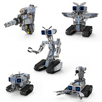 Kit de construction Robot LED Eyes 421 pièces 5 modèles Télécommandé Chariot de Combat sur Chenilles Briques Éducatives STEM Jouet pour Enfants Cadeau