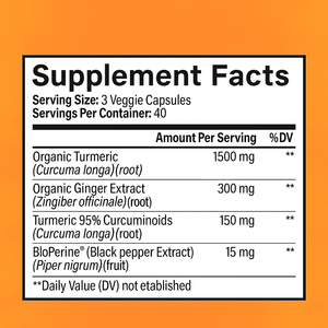 Suplemento Nutricional Natural para el Soporte de las Articulaciones con Extracto de Cúrcuma, Proporciona Energía, Cápsulas de Curcumina de Cúrcuma - Product Image 3