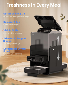 เครื่องให้อาหารสัตว์เลี้ยงอัตโนมัติอัจฉริยะ ชามคู่ ตั้งเวลาได้ ปริมาณอาหารปรับได้ สำหรับแมว สุนัข และสัตว์เลี้ยงหลายตัว อุปกรณ์สำหรับสัตว์เลี้ยงในบ้าน - Product Image 4