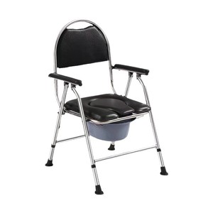 Stainless Steel Folding Toilet Chair With <b>Backrest</b> For Elderly And Disabled Bathroom Safety Equipment - Product Image 5