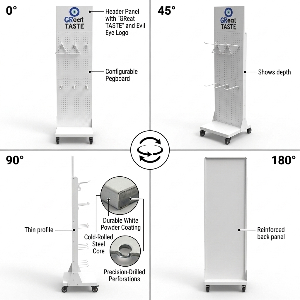 Floor Metal Display Stand for Snack Food Display Racks for Candy Chips Chocolate Nuts Store Supermarket Products Retail — view 3