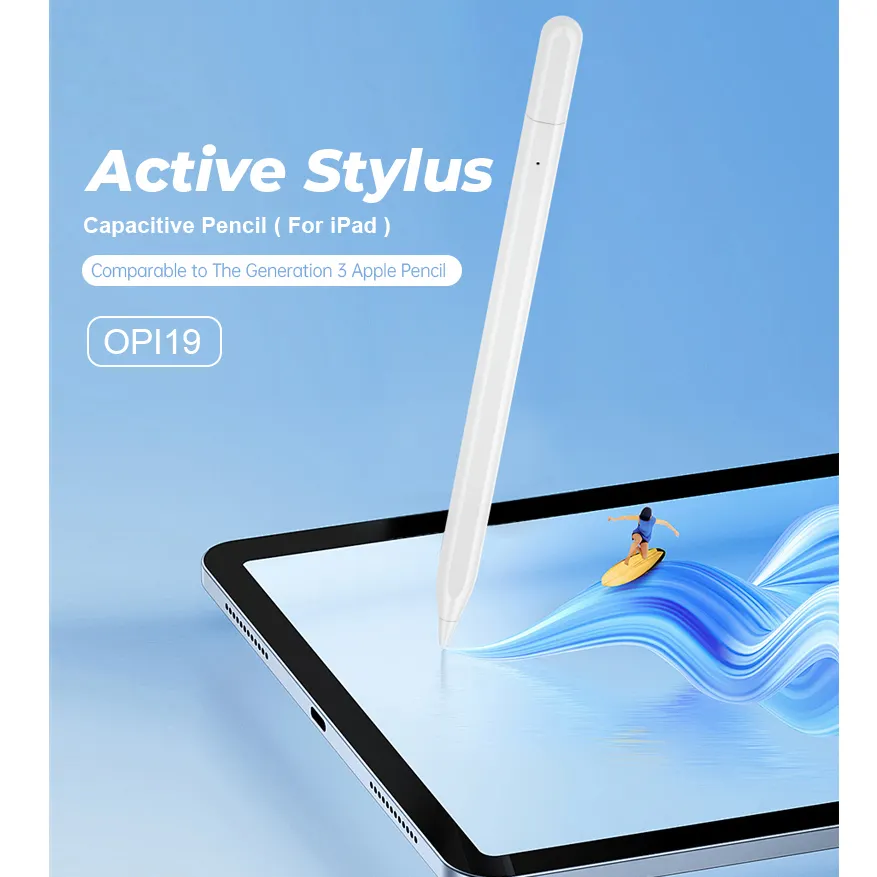 Caneta para tablet iPad com tela de toque e caneta de caneta de caneta de tablet ativa com rejeição de palma do dedo, novo desenho inteligente