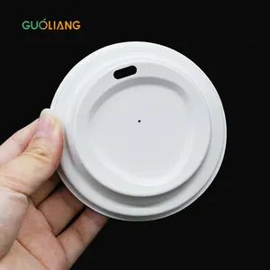Biodegradable Disposable Compostable Cups Cover Pulp Lids For Coffee Cup 90mm