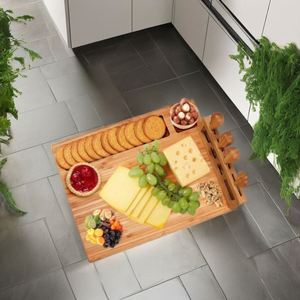 Tabla de Cortar Rectangular de Bambú Sostenible y Juego de Tabla para Queso, Utensilio de Cocina con Cuchillo, Combinación Ecológica de Tabla y Cuchillo - Product Image 2