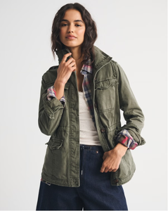 Chaqueta LEDUO Verde Natural Cómoda y Ajustada con Cintura Ajustable con Cordón y Lavado Teñido en Prenda para Mujer - Product Image 2