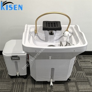 KISEN Moderne Bac de lavage portable pour spa capillaire et lit de shampoing avec circulation d'eau pour la maison, la salle de sport, la salle de bain et les salons de coiffure mobiles - Product Image 2