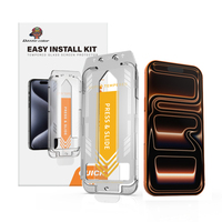 Protection d'écran en verre trempé 9H sans bulles ni poussière, installation facile, boîte magique, HD pour iPhone 13 14 15 16 17 Pro Max