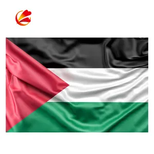 Bendera Nasional Palestina, 3x5ft 90*150Cm 100D Poliester Dunia Bendera Palestina Whollow