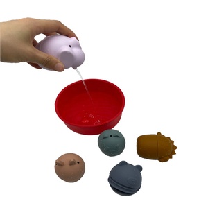 BPA miễn phí vui 6-12-18 tháng + toddle bồn tắm đồ chơi động vật hình dạng Silicone bé tắm Đồ chơi bộ - Product Image 2