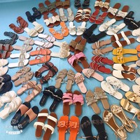 Nouvelles chaussures décontractées de style africain pour le quotidien, avec boucles, semelles plates en PVC évidées, talons bas confortables – Liquidation de stock