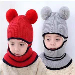 Chapeaux pour enfants Chapeaux tricotés en laine chaude d'hiver Chapeaux en coton pour garçons et filles - Product Image 3