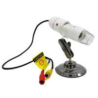 Microscope numérique portable monoculaire 400x TV AV Phone, microscope industriel miniature avec 8 LED et support