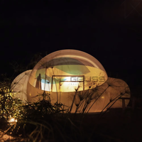 Tente bulle gonflable géante de luxe pour l'extérieur, double chambre, hôtel bulle de glamping avec salle de bain