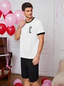 Pigiama produce <span class=keywords><strong>pigiami</strong></span> in tessuto di cotone estivo abbinato per uomo e donna - Product Image 3