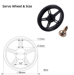 Pololu 60*8mm rueda de plástico de juguete para <span class=keywords><strong>Feetech</strong></span> <span class=keywords><strong>FS90R</strong></span> Micro Servo para aviones RC - Product Image 6