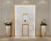 Vitrine de présentation de bijoux en acier inoxydable avec éclairage LED, comptoir en verre élégant pour les bijouteries - Couleur et taille personnalisables