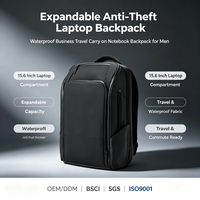 Sac à dos pour ordinateur portable extensible et antivol pour l'extérieur Sac pour étudiant Sac de voyage à main Sac à dos étanche pour ordinateur portable pour hommes d'affaires