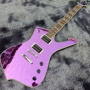 Guitarra Eléctrica <span class=keywords><strong>IbaneZ</strong></span> de Alta Calidad con Acabado Espejo Morado con Efecto Ice Crack, Lujosa y Sofisticada, Ideal para Presentaciones - Product Image 3