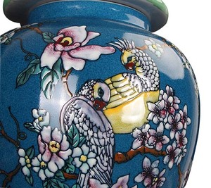Nouveau <span class=keywords><strong>pot</strong></span> de gingembre bleu en céramique à motif d'oiseau de fleur peint à la main de haute qualité chinois pour la décoration - Product Image 4