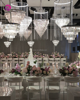 Lampe de mariage Pendentif Lumières Élégant Plafond Clair Cristal Acrylique Lustre pour La Décoration De Mariage