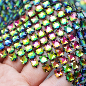 N015 Tela de <span class=keywords><strong>malla</strong></span> elástica con pedrería negra y brillantina para vestidos de fiesta al por mayor - Product Image 3