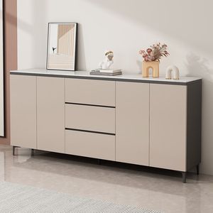 Solid Wood Slab <b>Sideboard</b> Storage Cabinet Living Room Kitchen Dish Cabinet 5 Compartments - Product Image 3
