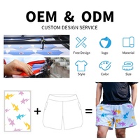 Buker celana pendek jaring jogger Musim Panas poliester 100% kustom celana pendek jala 5 inci Inseam cepat kering bersirkulasi kasual jaring warna-warni pendek