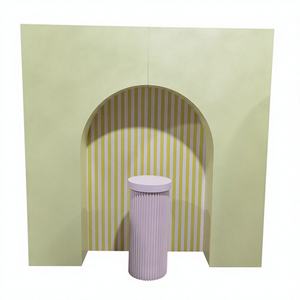 Nouveau support de photographie en forme de pont cintrée en acrylique 3D, jaune clair, pour toile de fond de mariage et de fête, durable et luxueux - Product Image 1