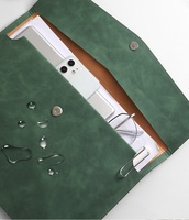 Bolsa de documentos de cuero PU A4 personalizada de fábrica, Cartera de oficina de negocios, carpeta de archivos, sobre, carpeta, paquete de archivos impermeable