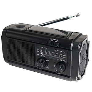 Radio solaire rechargeable OEM d'usine, manivelle, FM AM WB 3 bandes, avec lampe de poche, multi-alimentation, portable, pour le camping en extérieur - Product Image 3