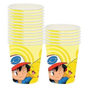 Décoration de fête sur le thème du Nouvel An Pikachu, bannière Poké<span class=keywords><strong>mon</strong></span>, pendentif, nappe, gobelet en papier, assiette à dîner pour Noël - Product Image 6