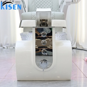 KISEN Good Quality Electric Massage Relax Pedicure Chairs Nail Salon Furniture Foot Spa Manicure Pedicure Chair With Basin LED - Product Image 5