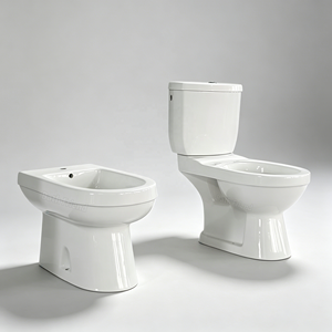 Ensemble WC et <span class=keywords><strong>bidet</strong></span> sur pied en céramique blanche, certifié CE, <span class=keywords><strong>pour</strong></span> le marché argentin et européen - Product Image 1