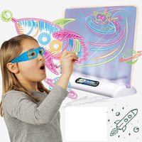 Tableau de dessin magique 3D lumineux et coloré pour enfants, format compact, avec lunettes 3D – Nouveauté très prisée