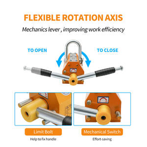 Lève-charge magnétique permanent, capacité de levage de 880 lb, aimant de levage avec déclenchement, utilisé dans les grues d'atelier pour le levage de plaques d'acier - Product Image 4