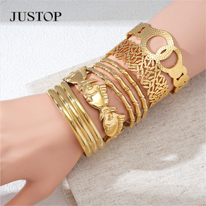 Pulseras OEM/OEM Personalizadas, de Acero Inoxidable, Resistentes al Agua, con Baño de Oro, Joyería Moderna e Hipoalergénica, Marca Justop - Product Image 6