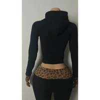 Ensemble de détente 2 pièces doux et confortable, veste à capuche et pantalon capri en coton et élasthanne, style Y2K, tenue décontractée quotidienne pour femme, automne, streetwear, logo personnalisé