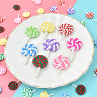 Vendita calda colorato lecca-lecca in argilla polimerica artigianato candy charms per fai da te scrapbook gioielli che fanno forcina per telefono decorazione