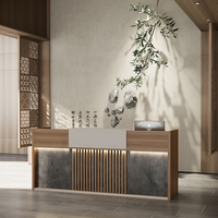 Bureau de réception commercial en bois de style européen solide pour la beauté et la coiffure d'hôtel de société pour l'usage de centre commercial d'hôpital de bureau