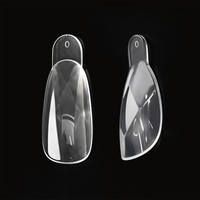 Outil d'extension d'ongles en acrylique papillon carré français avec logo personnalisé, double forme pour ongles avec boîte en plastique