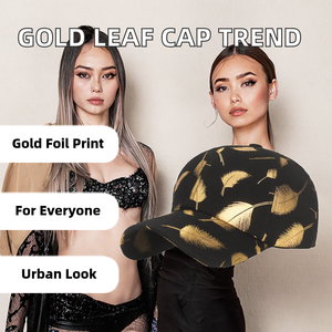 Korean Style Gold <b>Leaf</b> Baseball Cap Sun Hat Sporty Dome Visor for Adult Fashion & Wholesale 100% Cotton Embroidered Dad Hat - Product Image 2