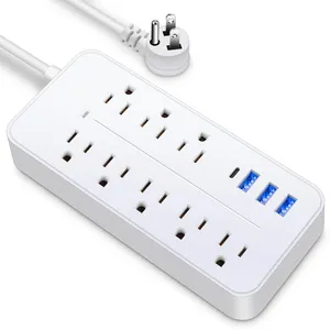 America Standard Universal Outlet Surge Protector Quick Charger Extension Board Socket Electric USB Power Strip