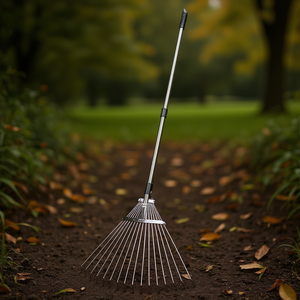 Rastrillo de Jardín de Acero Inoxidable con 15 Dientes, Cabezal Ajustable de 7.5-22.4 Pulgadas, Mango de 32-63 Pulgadas, Herramienta para Hojas Pequeñas - Product Image 2