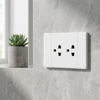 Prise murale double 3 pôles de type thaïlandais KESHIQI 118, norme sud-américaine, 15A 250V, en PC ignifuge blanc