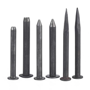 Clou <span class=keywords><strong>en</strong></span> acier au carbone non galvanisé pour passage piéton, finition naturelle, tailles M8 à M12, pour fixation de panneaux Zebra, utilisation sur chantier - Product Image 1
