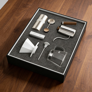 Juego de Regalo de Café Clásico Personalizado con Metal y Vidrio, Apto para Alimentos, Duradero y Portátil, Marca <span class=keywords><strong>Klam</strong></span>, para Regalos a Clientes/Empleados - Product Image 6