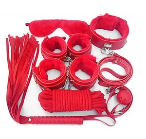 7 Pieces Adult Bdsm Bondage Kit Set Leather Bondage Sex Toy For Couple