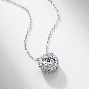 Collana con Diamante Sintetico Taglio Rotondo 1ct 2ct 3ct in Argento Sterling 925 Antiossidante Gioielli all'Ingrosso - Product Image 2