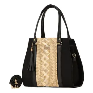 Bolso de Hombro de Yute Estilo Bohemio Vintage para Mujer, Marca Fana Fauna, con Patrón Geométrico, Impermeable, para Uso Diario - Product Image 3