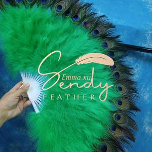 พัดทำมือขนนุ่มขน<span class=keywords><strong>นกยูง</strong></span>สำหรับงานปาร์ตี้การแสดงบนเวทีงานแต่งงาน - Product Image 4